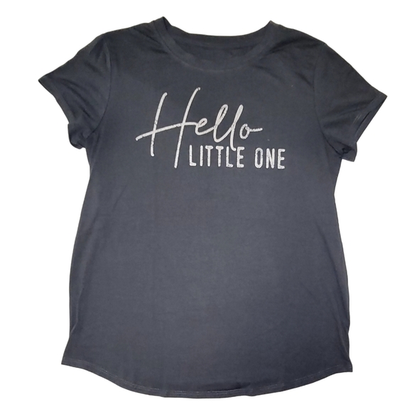 Isabel Maternity Gray Crew Neck Graphic T-Shirt sz Small - Picture 1 of 5